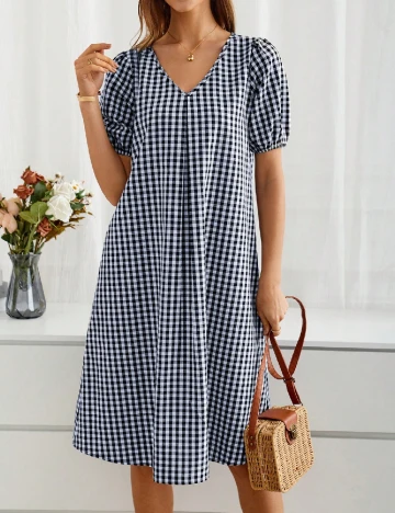 Rochie scurta Emery Rose, alb/bleumarin Albastru