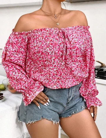 Bluza SHEIN CURVE, roz Roz