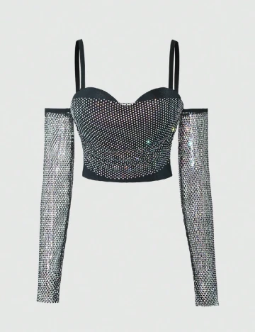 Top SHEIN, negru Negru