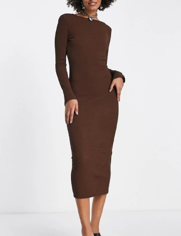 Rochie medie Envii, maro
