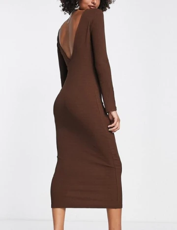 Rochie medie Envii, maro