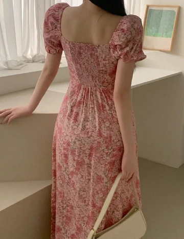 Rochie lunga Dazy, roz