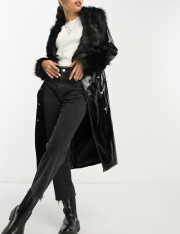 
						Trench Violet Romance, negru