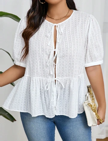 Bluza SHEIN CURVE, alb Alb