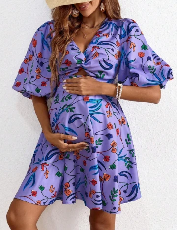 Rochie scurta SHEIN Maternity, mov Mov