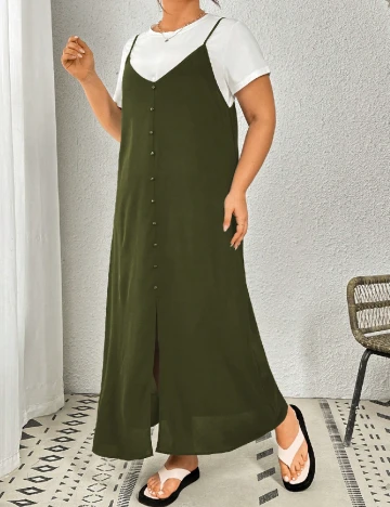 Rochie lunga SHEIN CURVE, verde