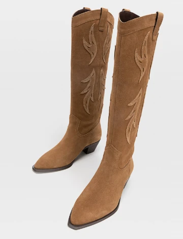 Cizme Stradivarius, maro