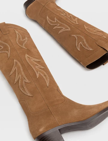 Cizme Stradivarius, maro