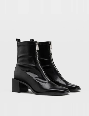 Botine Stradivarius, negru Negru