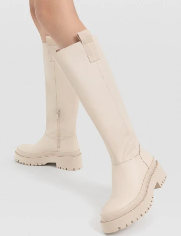 Cizme Stradivarius, crem Crem