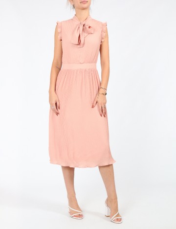 Rochie medie MOTF, roz pudra
