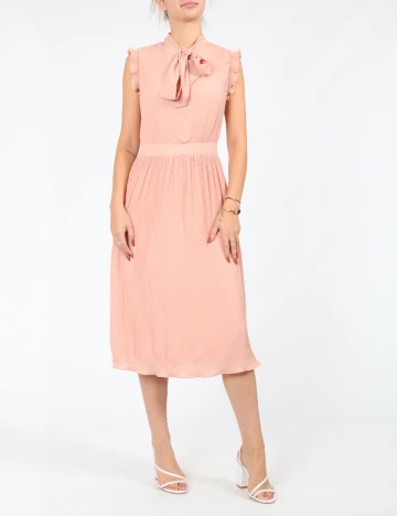 Rochie medie MOTF, roz pudra Roz