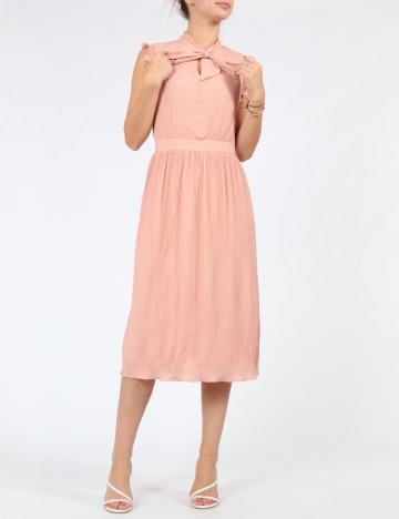 Rochie medie MOTF, roz pudra