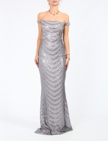 Rochie lunga Miss ord, gri
