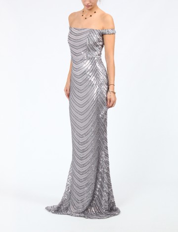 Rochie lunga Miss ord, gri