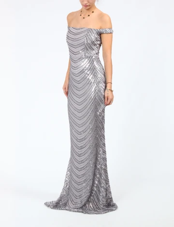 Rochie lunga Miss ord, gri Gri