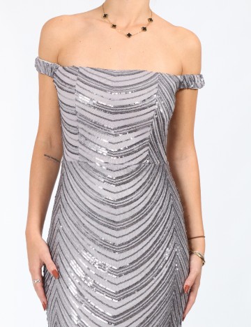 Rochie lunga Miss ord, gri