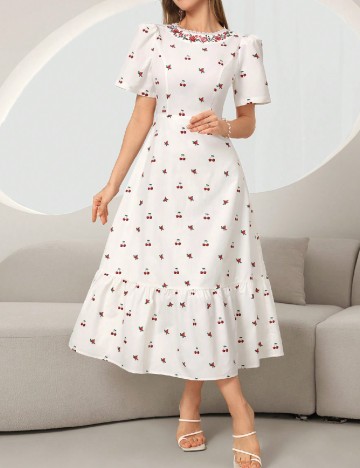 
						Rochie medie SHEIN, alb