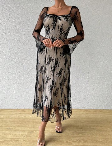 
						Rochie medie SHEIN, crem/negru
