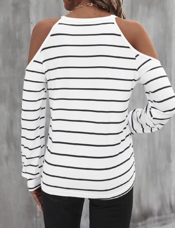 Bluza SHEIN, alb/negru