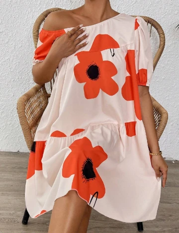 Rochie scurta SHEIN, piersica Portocaliu