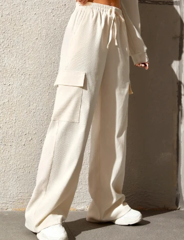 Pantaloni SHEIN, ecru