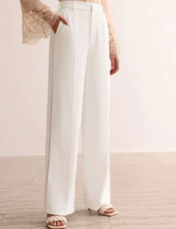 Pantaloni MOTF, alb Alb