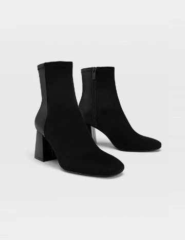 Botine Stradivarius, negru Negru