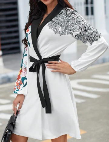 Rochie scurta SHEIN, alb Alb