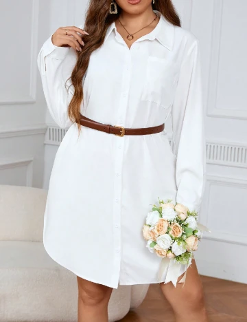 Rochie scurta SHEIN CURVE, alb