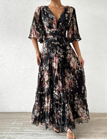 Rochie lunga SHEIN, floral print Negru