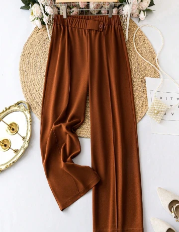 Pantaloni SHEIN, maro Maro