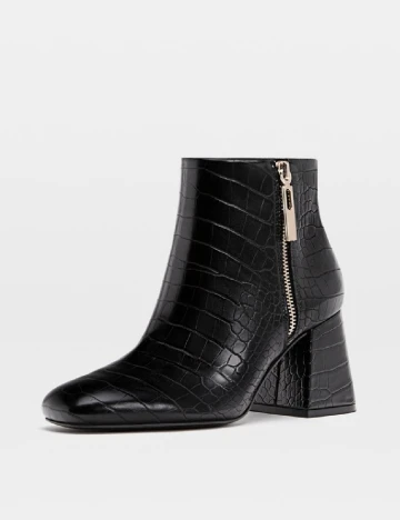 Botine Stradivarius, negru Negru