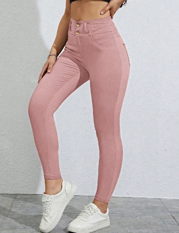 Pantaloni SHEIN, roz pudra Roz