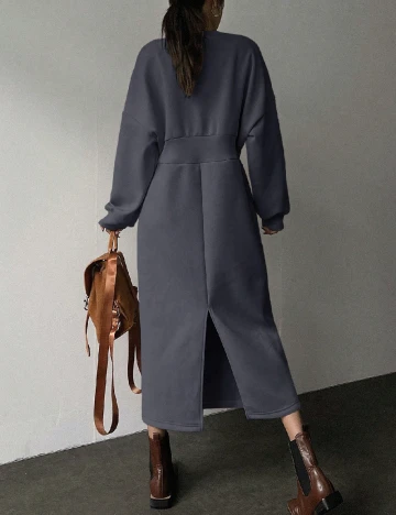 Rochie medie Dazy, gri petrol Gri