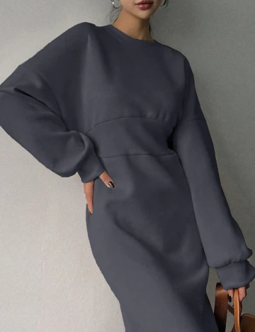 Rochie medie Dazy, gri petrol Gri