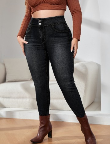 Blugi SHEIN CURVE, negru