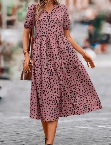 Rochie medie SHEIN, roz/negru Roz