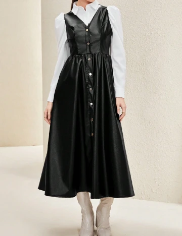 Rochie medie SHEIN, alb/negru