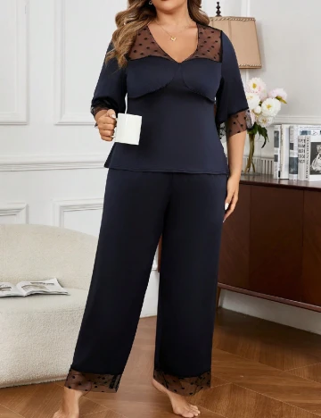 Pijama SHEIN CURVE, albastru