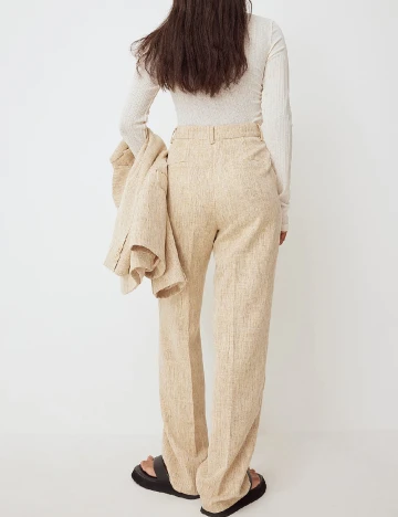 Pantaloni NA-KD, crem Crem