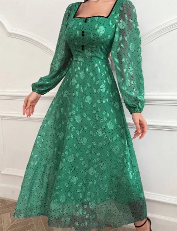 Rochie lunga SHEIN, verde Verde