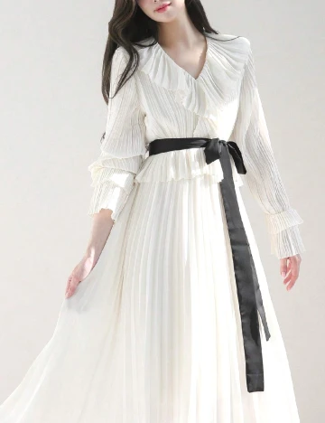 Rochie medie Dazy, alb Alb