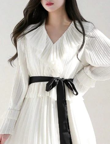 Rochie medie Dazy, alb Alb
