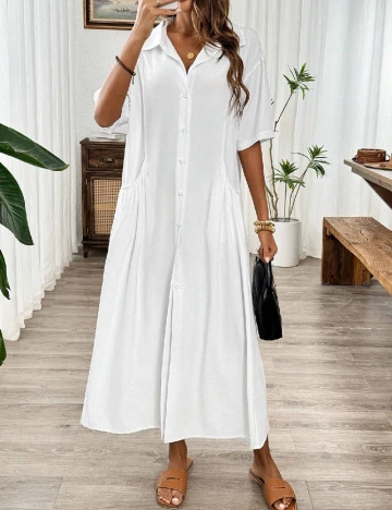 Rochie lunga SHEIN, alb Alb