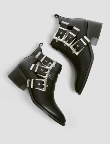 Botine Pull&Bear, negru Negru