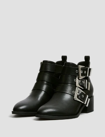 Botine Pull&Bear, negru Negru