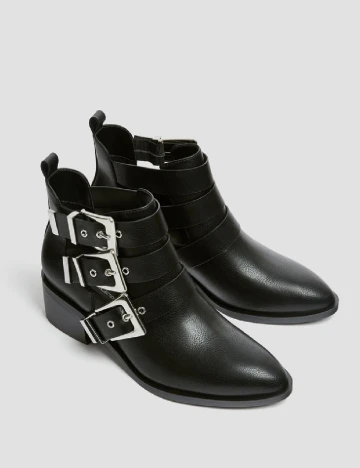 Botine Pull&Bear, negru Negru