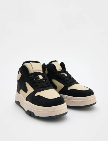Adidasi Reserved, negru/crem