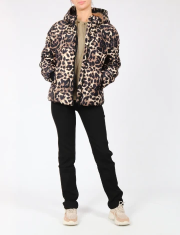 Geaca Pieces, animal print Animal print